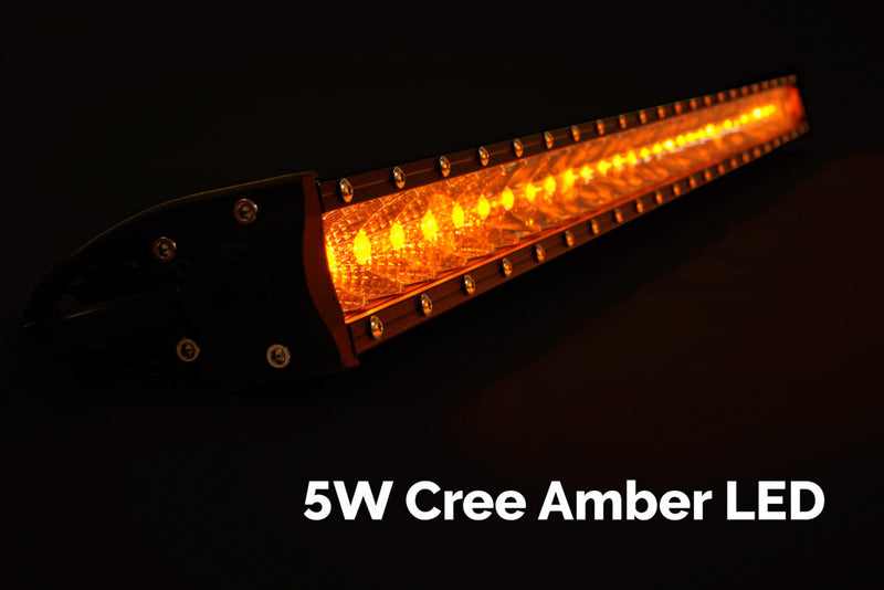 42" Slim Single Row LED Bar (Amber) - all four overland